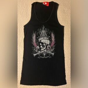 Andrew Christian RARE Vintage 2004 Metallic Skull Print Tank Small